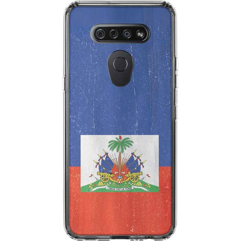 Haiti Flag Distressed LG K51/Q51 Clear Case